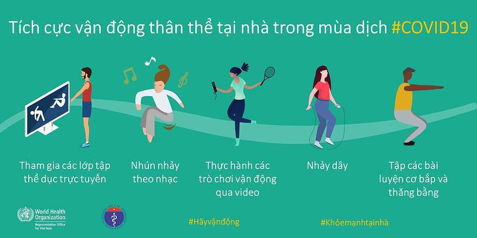 Tích cực vận động thân thể tại nhà trong mùa dịch COVID-19